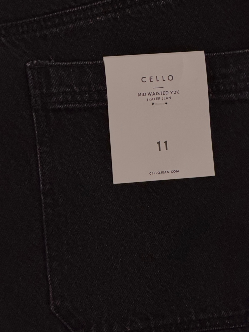 Cello Wide Leg Skater Jeans Women’s Size 11 Black Ombre Wide Belt Loops New - Picture 12 of 16